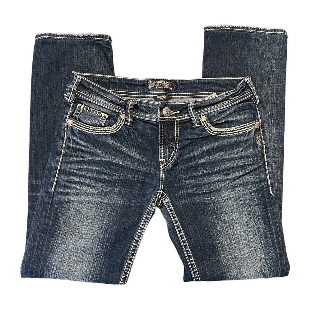 Silvers Berkley Flap Jeans Euc Button Pockets Dar… - image 1